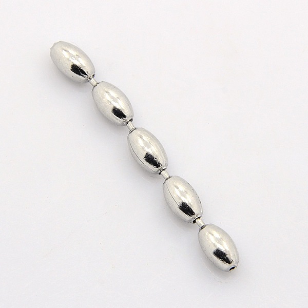 

PandaHall 304 Stainless Steel Rice Bead Ball Chains, Soldered, Stainless Steel Color, 10x6mm 304 Stainless Steel