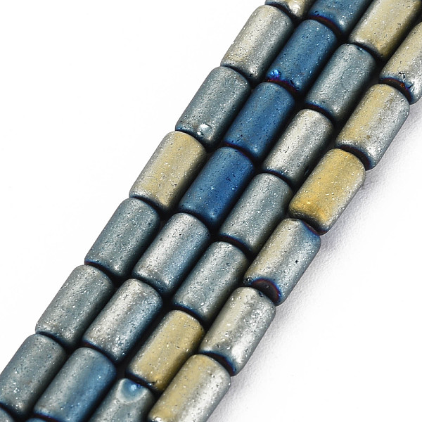 

PandaHall Electroplate Frosted Opaque Glass Beads Strands, Column, Dark Cyan, 7.5x4mm, Hole: 0.8mm, about 72pcs/strand, 21.26 inch(54cm)...