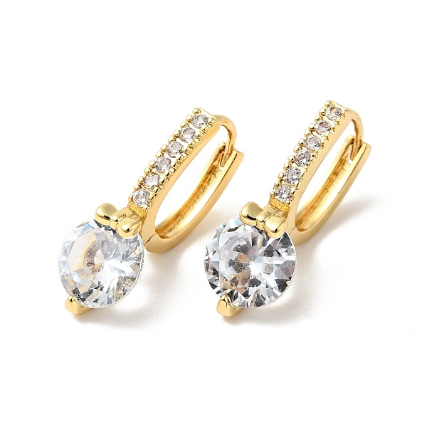 

PandaHall Clear Cubic Zirconia Diamond Hoop Earrings, Brass Jewelry for Women, Cadmium Free & Nickel Free & Lead Free, Real 18K Gold Plated...