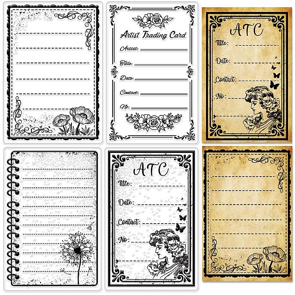 

PandaHall CRASPIRE Clear Label Stamps, Frame Silicone Clear Stamps Transparent Stamps Artist Trading Card Rubber Stamp for DIY Photo Albums...