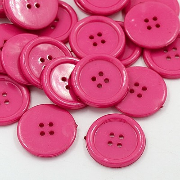 

PandaHall Acrylic Sewing Buttons, Plastic Shirt Buttons for Costume Design, 4-Hole, Dyed, Flat Round, Hot Pink, 25x3mm, Hole: 2mm Acrylic...