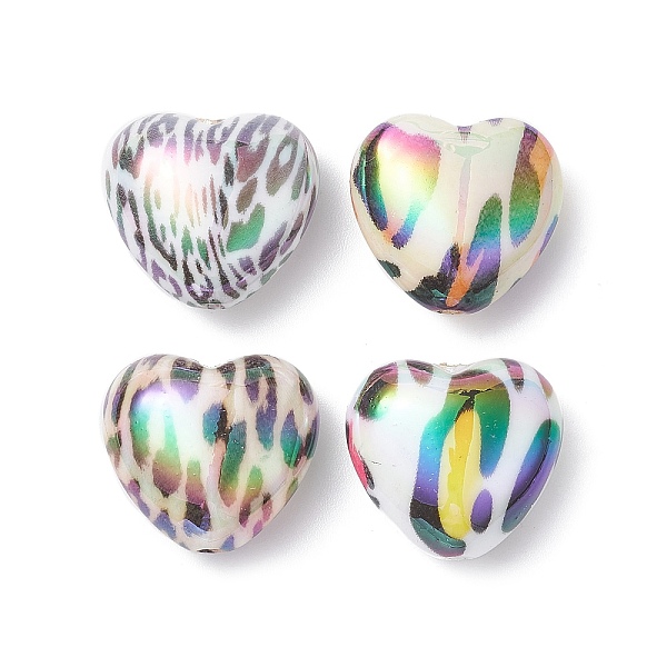 

PandaHall UV Plating Acrylic Beads, Iridescent, Heart, Mixed Color, 18.5x20x10.5mm Acrylic Heart Multicolor