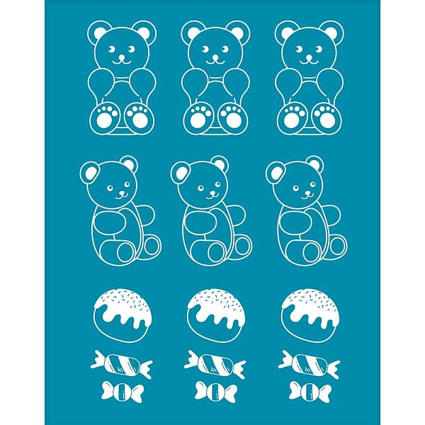 

PandaHall Silk Screen Printing Stencil, for Painting on Wood, DIY Decoration T-Shirt Fabric, Bear Pattern, 100x127mm Nylon Bear Cyan