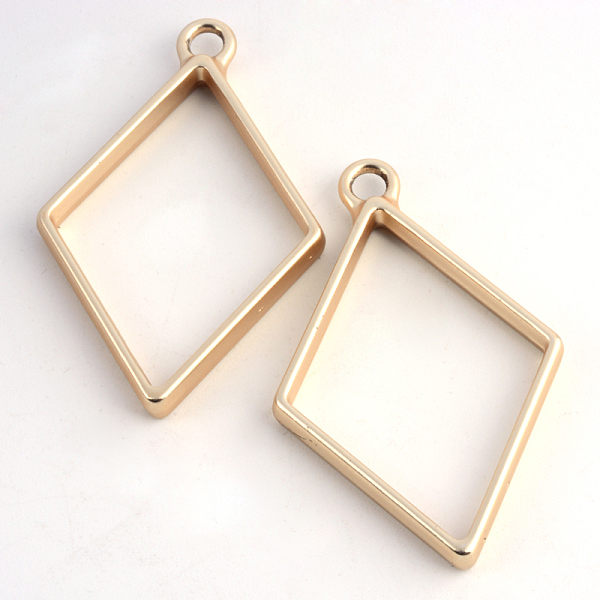 

PandaHall Matte Style Rack Plating Alloy Rhombus Open Back Bezel Pendants, For DIY UV Resin, Epoxy Resin, Pressed Flower Jewelry, Cadmium...