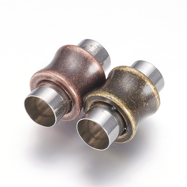

PandaHall 304 Stainless Steel Magnetic Clasps with Glue-in Ends, Column, Mixed Color, 16x10mm, Hole: 6mm 304 Stainless Steel Column
