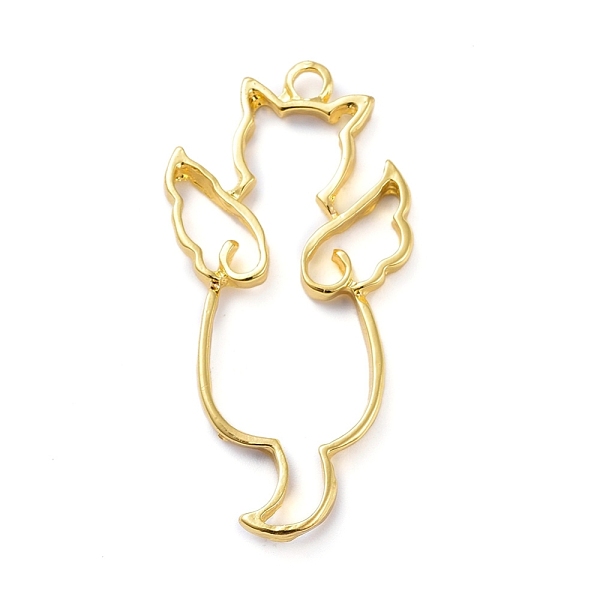 

PandaHall Zinc Alloy Open Back Bezel Pendants, For DIY UV Resin, Epoxy Resin, Pressed Flower Jewelry, Angel Cat Shape, Golden, 39x20x2mm...