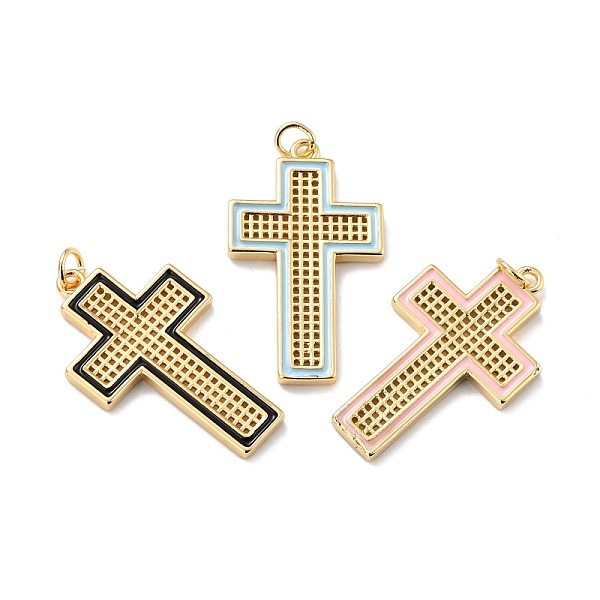 

PandaHall Eco-friendly Brass Enamel Pendants, Long-Lasting Plated, Real 18K Gold Plated, Cadmium Free & Lead Free, Cross, Mixed Color..., Multicolor