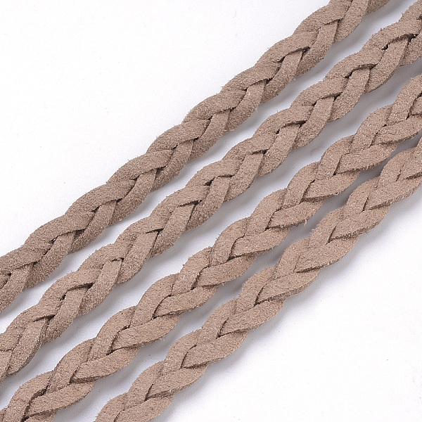 

PandaHall Braided Faux Suede Cord, Faux Suede Lace, Tan, 7x3mm, about 45yards/bundle Faux Suede Orange