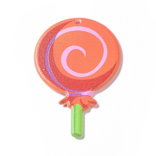

PandaHall Printed Acrylic Pendants, Lollipop, 46.5x31x2.5mm, Hole: 1.5mm Acrylic Lollipop