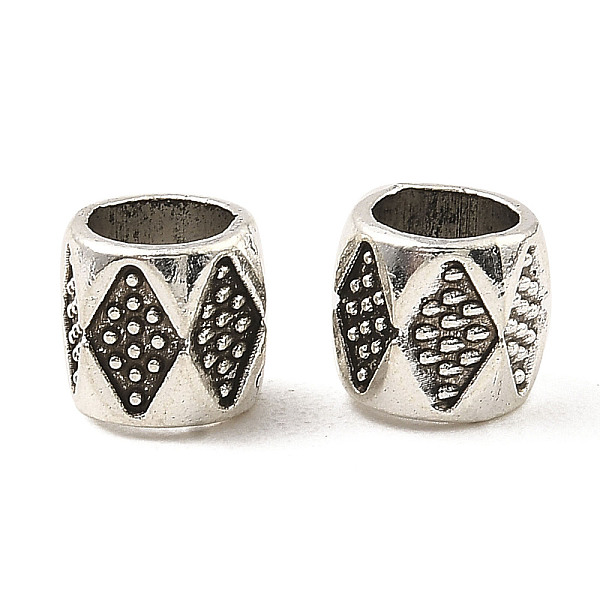 

PandaHall Tibetan Style Alloy European Beads, Large Hole Beads, Column with Rhombus, Antique Silver, 7x7mm, Hole: 5mm, about 1585pcs/1000g...