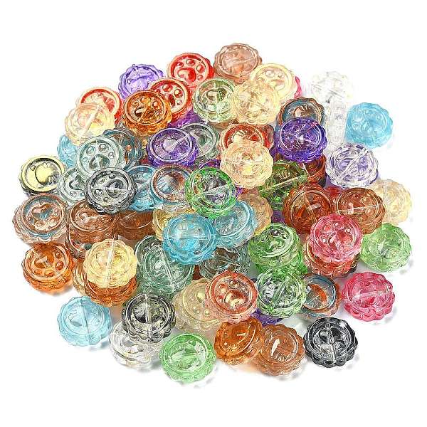 

PandaHall 100Pcs Handmade Lampwork Beads, Flat Round with Cat Paw Prints, Mixed Color, 15x5.5mm, Hole: 1.2mm Lampwork Flat Round Multicolor