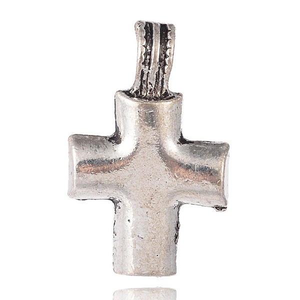 

PandaHall Tibetan Style Alloy Cross Pendants, Antique Silver, 46x28x12mm, Hole: 7mm Alloy Cross