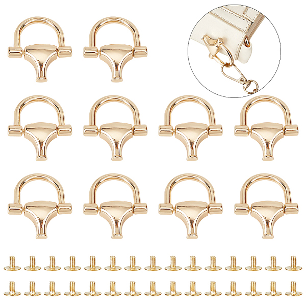 

PandaHall WADORN 10 Sets Zinc Alloy Side Suspension Buckle Clasps, with Iron Screws, for Bag Replacement Accessories, Light Gold, Buckle...