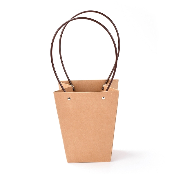 

PandaHall Trapezoid Kraft Paper Gift Bags with Plastic Haddles, BurlyWood, 39.4x17x1.9cm Paper None Orange