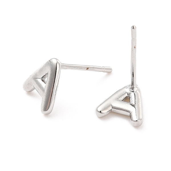 

PandaHall Brass Hollow Out Initial Letter Stud Earrings for Women, Platinum, Lead Free & Cadmium Free, Letter.A, 7x6.5x1.5mm, Pin: 0.8mm...
