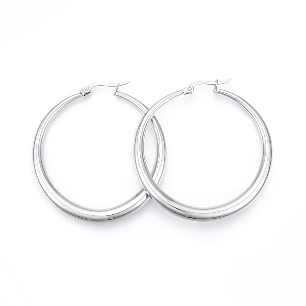 

PandaHall 201 Stainless Steel Big Hoop Earrings for Women, with 304 Stainless Steel Pins, Stainless Steel Color, 57x52x5mm, Pin: 1mm 201...