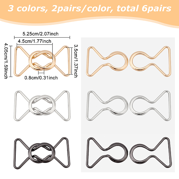 

PandaHall BENECREAT 6 Set 3 Colors Interlocking Metal Buckle, 2x1.6inch Interlocking Buckle Clasp Belt Accessories for DIY Waist Belt Hand...