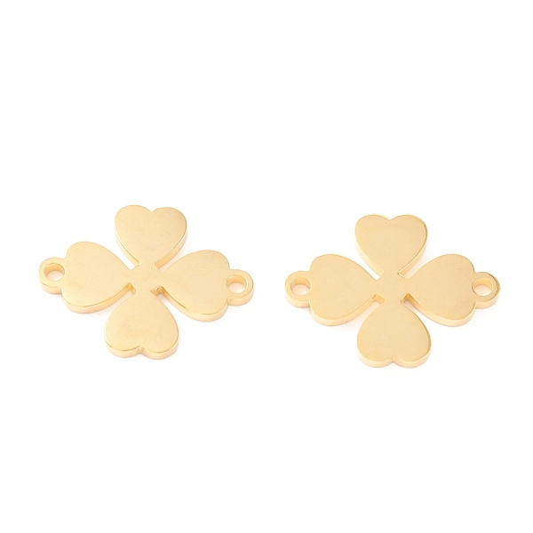 

PandaHall 201 Stainless Steel Links, Manual Polishing, Clover, Vacuum Plating , Real 18K Gold Plated, 20x15x1.5mm, Hole: 1.6mm 201 Stainless...