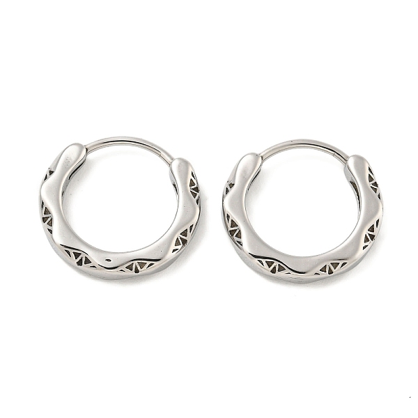

PandaHall 316 Surgical Stainless Steel Hoop Earrings, Ring, Antique Silver, 14x15mm 316 Surgical Stainless Steel Ring