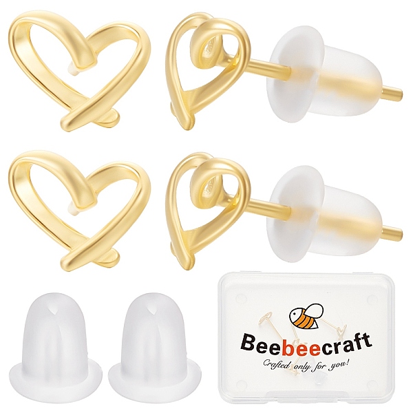 2 Pairs Hollow Hear… - image