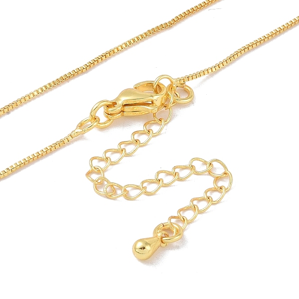 

PandaHall Brass Chain Necklaces, Box Chains, Real 18K Gold Plated, 17.91 inch(455mm) Brass