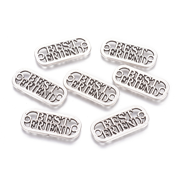 

PandaHall Rectangle Carved Word Best Friend Tibetan Style Alloy Message Links connectors for Bracelet Making, Cadmium Free & Lead Free...