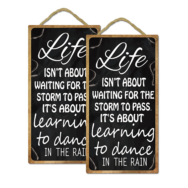 

PandaHall Wooden Hanging Plate, Decoration Accessories, with Hemp Rope, Rectangle with Word, Black, 250x130x5mm Wood Word Black