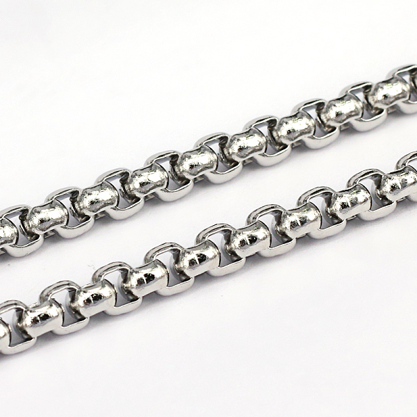 

PandaHall 304 Stainless Steel Box Chains, Unwelded, Stainless Steel Color, 3x5.5mm 304 Stainless Steel