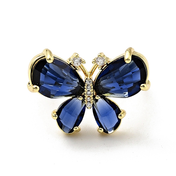

PandaHall Cubic Zirconia Butterfly Open Cuff Ring, Real 18K Gold Plated Brass Wide Chunky Ring for Women, Cadmium Free & Lead Free, Mixed..., Multicolor