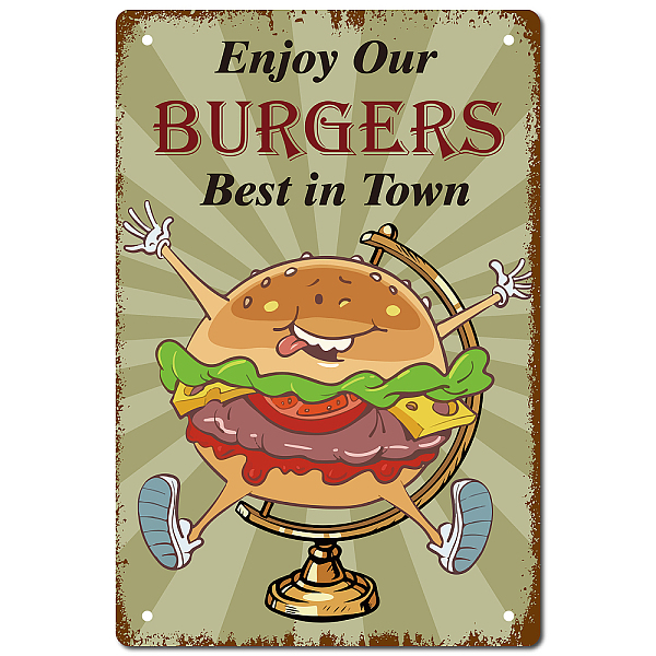

PandaHall CREATCABIN Hamburger Tin Sign Follow Your Dreams Metal Food Sign Vintage Funny Sign for Home Coffee Restaurant Kitchen Cafe Bar...