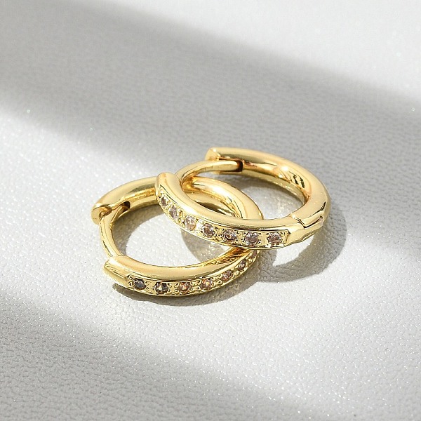 Boucles d'oreilles créoles en laiton zircon cubique micro pavé