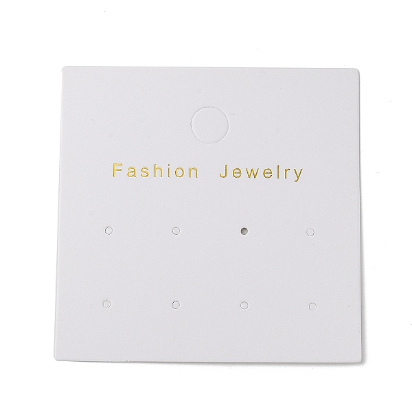 

PandaHall Square Paper Earring Display Cards, Hold up to 4 Pairs Earring Studs, White, 8x8x0.05cm, Hole: 10mm and 1.8mm Paper Square White