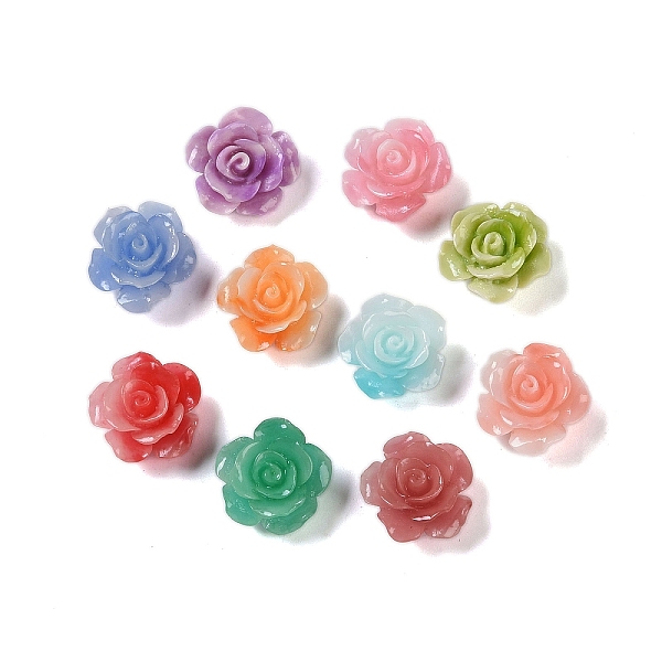 

PandaHall Synthetic Coral 3D Flower Rose Beads, Dyed, Mixed Color, 14x8mm, Hole: 1~1.4mm Synthetic Coral Flower Multicolor