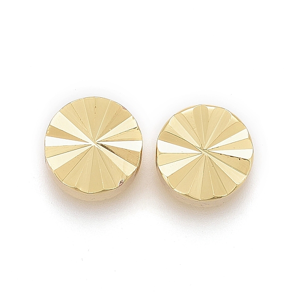 

PandaHall Brass Spacer Beads, Long-Lasting Plated, Flat Round, Real 18K Gold Plated, 6x3mm, Hole: 1.5mm Brass Flat Round