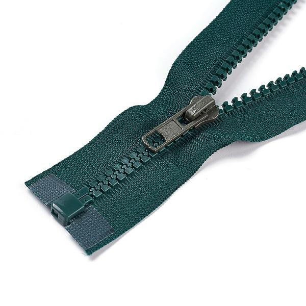 

PandaHall Garment Accessories, Nylon and Resin Zipper, with Alloy Zipper Puller, Zip-fastener Components, Teal, 77.5x3.3cm Nylon Cyan