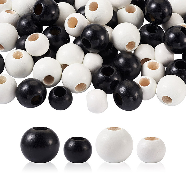 

PandaHall Craftdady 80Pcs 4 Style Spray Painted Natural Theaceae Wood Beads, Dyed, Round, Mixed Color, 20pcs/style Wood Round Multicolor