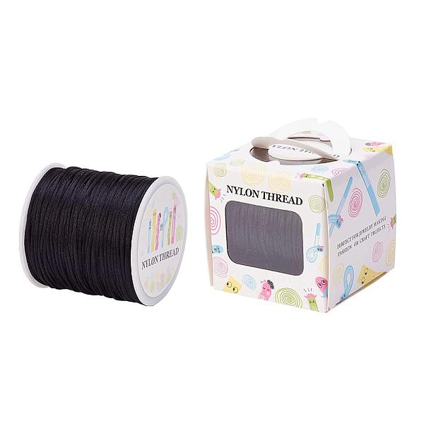 

PandaHall Nylon Thread, Rattail Satin Cord, Black, 1.0mm, about 76.55 yards(70m)/roll Nylon Black