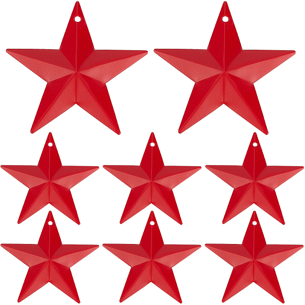 

PandaHall GORGECRAFT 30PCS 2.4" Red Metal Star Decor Barn Star with Hole Iron Vintage Wall Arts Hanging Wall Decors for Crafts House...
