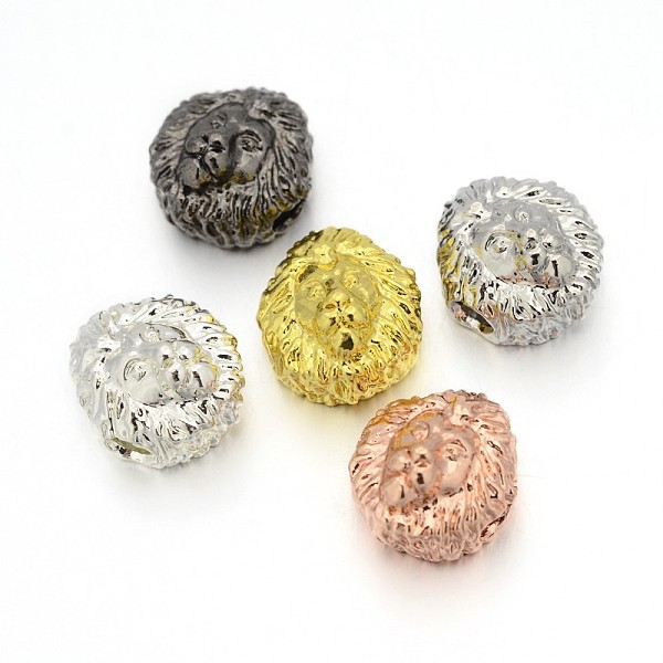 

PandaHall Alloy Lion Head Beads, Mixed Color, 12x13x9mm, Hole: 3mm Alloy Lion