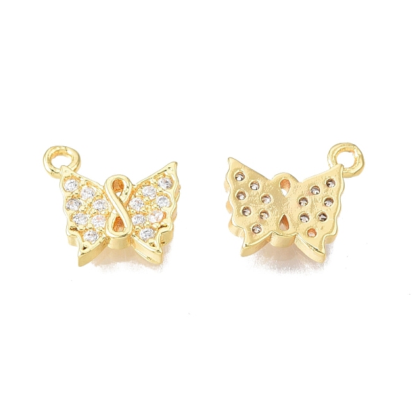 

PandaHall Brass Pave Clear Cubic Zirconia Charms, Nickel Free, Butterfly, Real 18K Gold Plated, 9x9.5x2mm, Hole: 1.2mm Brass+Cubic Zirconia...
