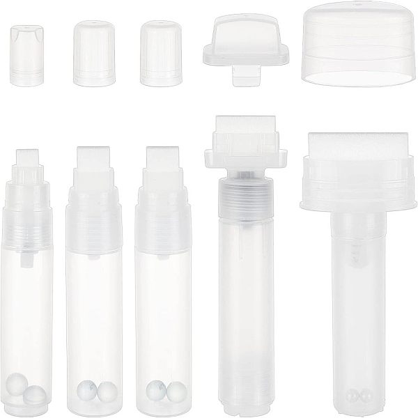 

PandaHall OLYCRAFT 5pcs Graffiti Markers Set Empty Clear Refillable Paint Marker 10/15/30/50 mm Empty Markers Set Graffiti Refillable Paint..., White