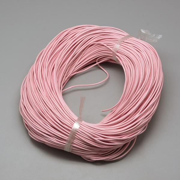 

PandaHall Spray Painted Cowhide Leather Cords, Pink, 2.0mm, about 100yards/bundle(300 feet/bundle) Cowhide Round Pink
