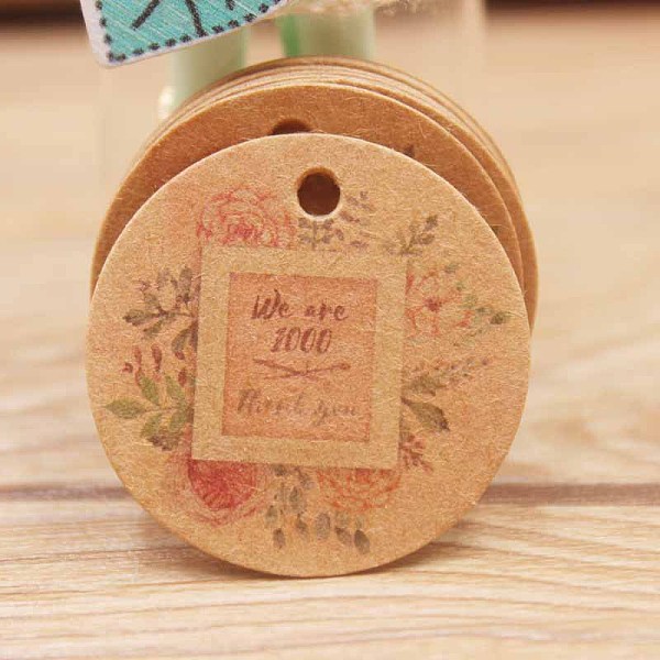 

PandaHall Paper Gift Tags, Hange Tags, For Arts and Crafts, Thanksgiving, Round with Flower and Word Thank You, BurlyWood, 30x0.4mm, Hole..., Orange