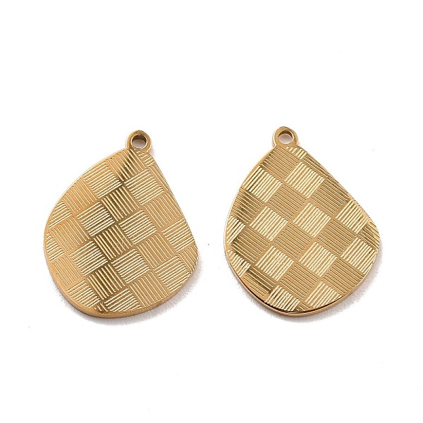 

PandaHall Ion Plating(IP) 316 Surgical Stainless Steel Pendants, Teardrop with Tartan, Real 24K Gold Plated, 16.5x12.5x1mm, Hole: 1mm 316...