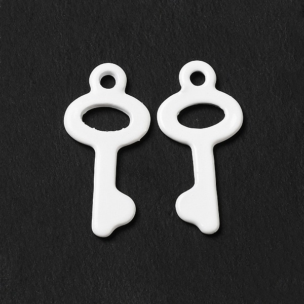 

PandaHall Spray Painted 201 Stainless Steel Pendants, Key Charm, White, 16x7.5x1mm, Hole: 1.2mm 201 Stainless Steel Key White