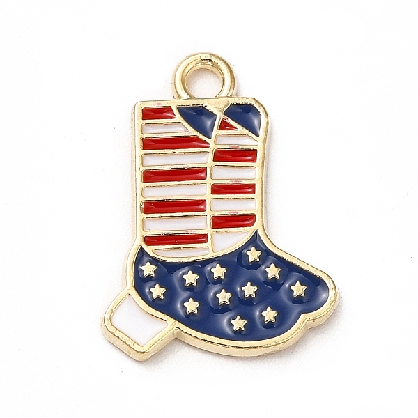 

PandaHall American Flag Style Alloy Enamel Pendants, Cadmium Free & Nickel Free & Lead Free, Golden, Boots Charms, Colorful, 19x14x1.5mm...