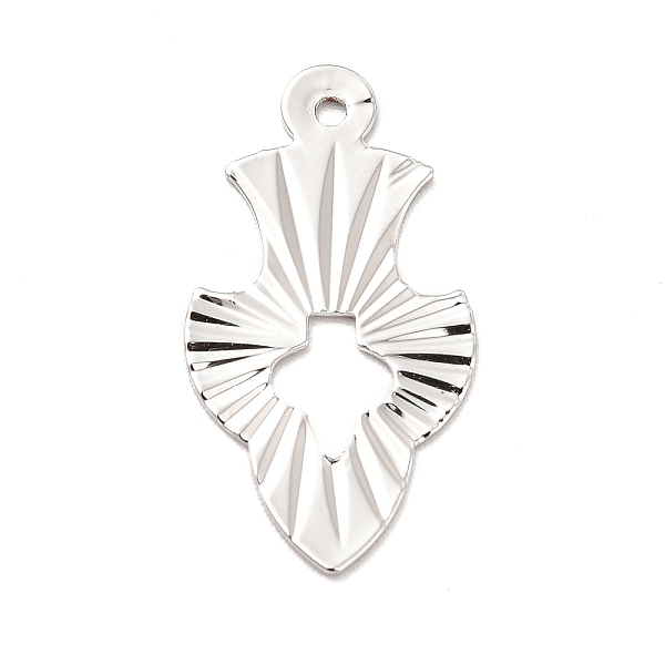 

PandaHall Rack Plating Brass Pendants, Long-Lasting Plated, Iris Flower Charm, Platinum, 21x11x0.5mm, Hole: 1mm Brass Flower