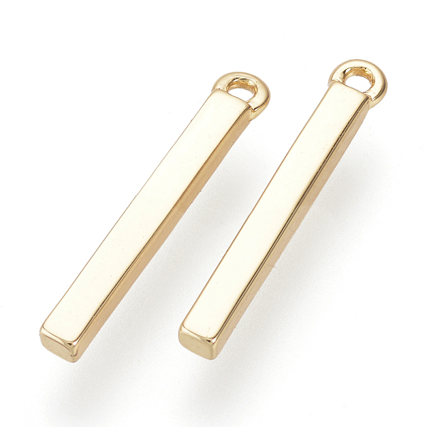 

PandaHall Brass Pendants, Nickel Free, Real 18K Gold Plated, Cuboid, Golden, 17x1.5x1.5mm, Hole: 1mm Brass Cuboid