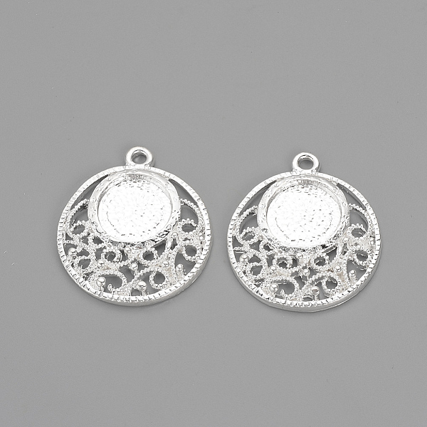 

PandaHall Tibetan Style Alloy Pendant Cabochon Settings, Flat Round, Silver Color Plated, Tray: 12mm, 29~30x25~26x3mm, Hole: 2mm Alloy Flat...