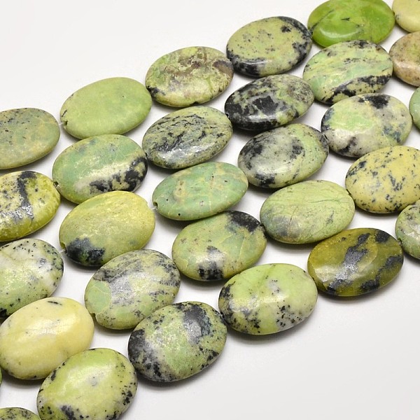 

PandaHall Natural Serpentine Oval Beads Strands, 30x22x8mm, Hole: 1mm, about 13pcs/strand, 15.7 inch Serpentine Oval